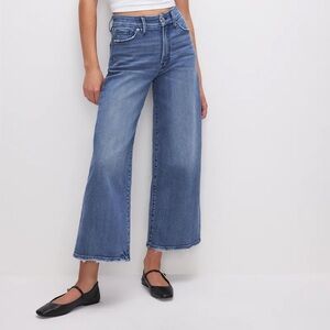 Good American Good Waist Crop Palazzo  Jeans - petite-friendly